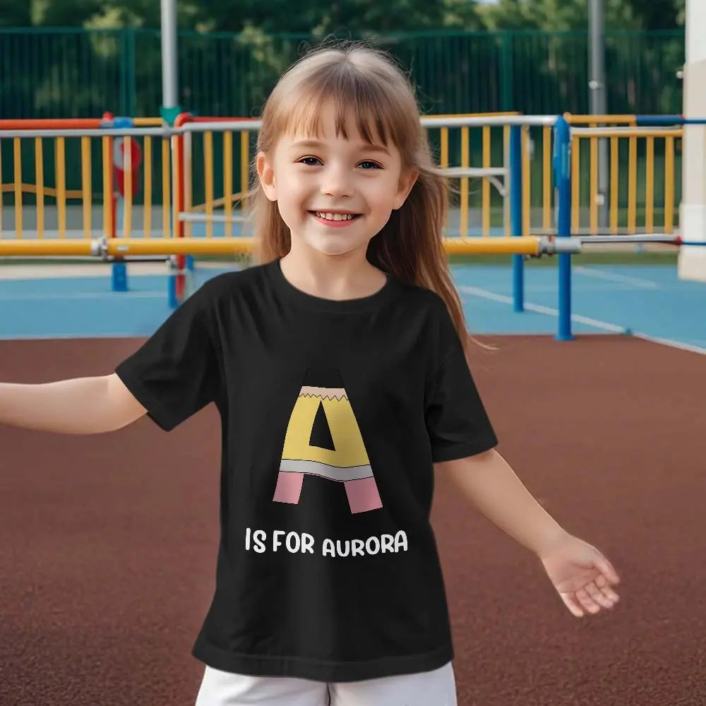 Personalized Back to School Pencil T-shirt First Day of School Shirt Gift for Kids
