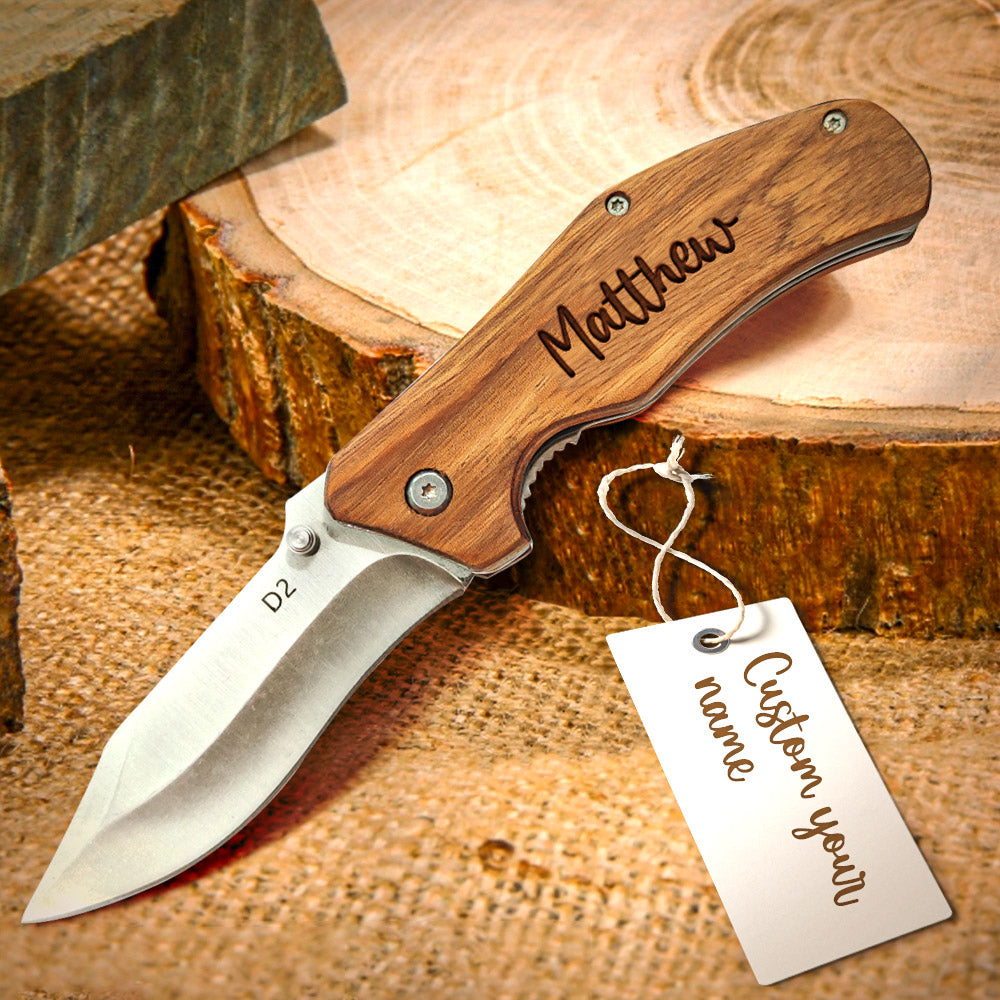 Personalized Engrave Name Pocket Knife Custom Folding Knives Gifts for Groomsmen