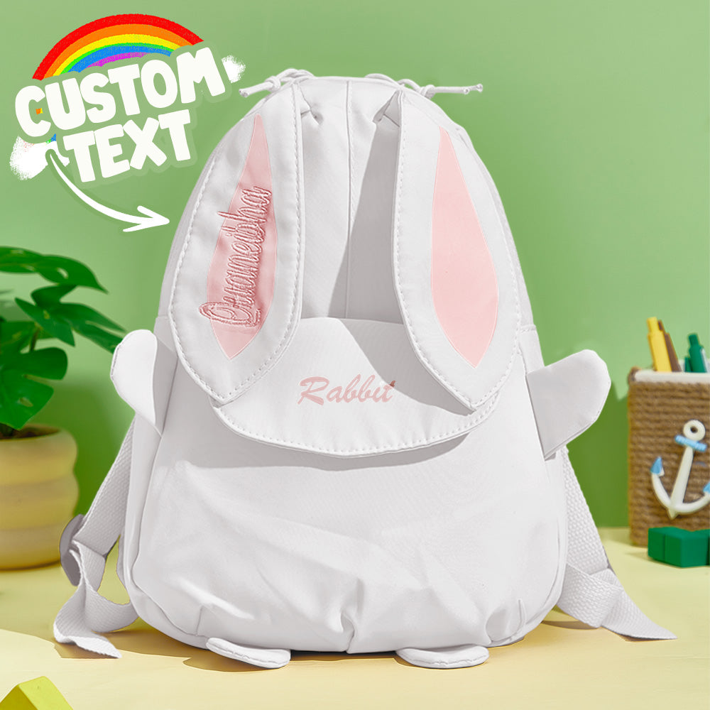 Personalized Name Embroidery Backpack Custom Mini Rabbit Backpack School Bags Gift for Kids