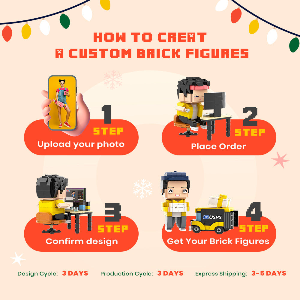 Gifts for Dad Custom Head Brick Figures NO.1 Dad Brick Figures Small Particle Block Toy