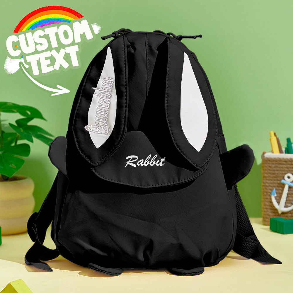 Personalized Name Embroidery Backpack Custom Mini Rabbit Backpack School Bags Gift for Kids