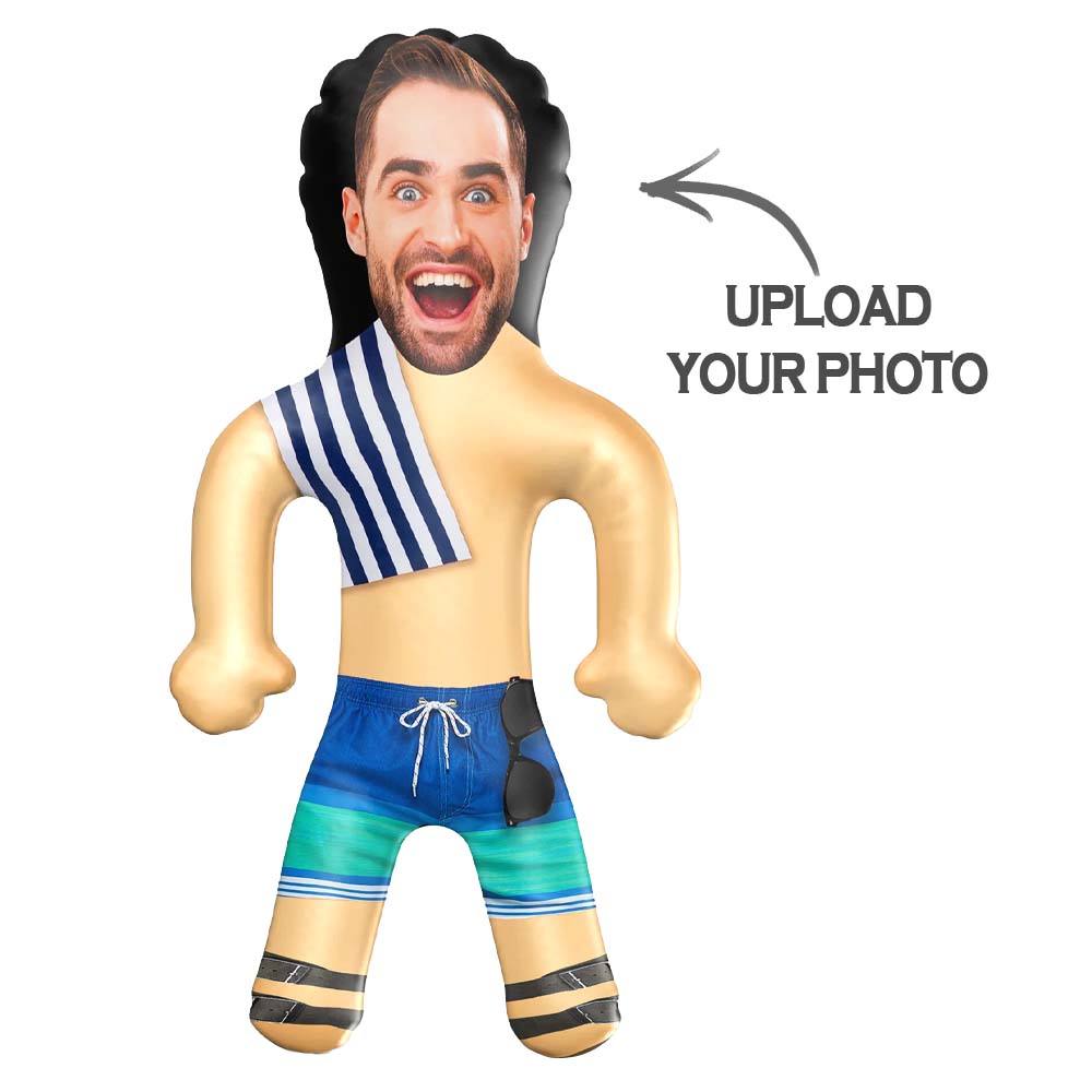 Customized balloons Beach Guy Custom Blow Up Doll Inflatable Doll Gag Gift for Bride Grooms Face Doll