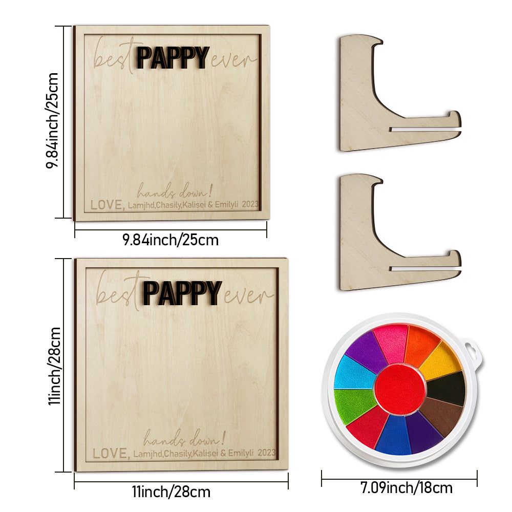 Custom Wooden Handprint Sign Personalized Father's Day DIY Hands Down Plaque Gifts