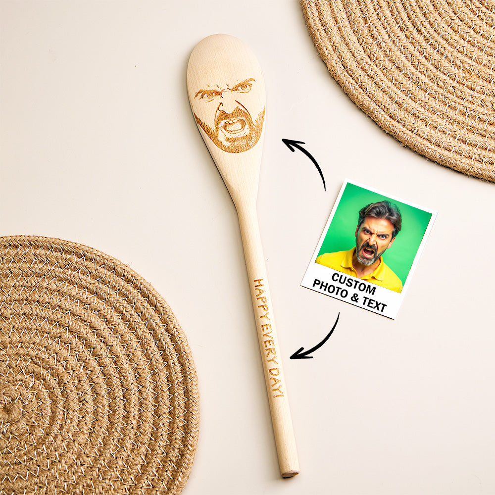 Custom Face Spoon Any Face (Facial Features) Engraved on a Spoon Novelty Gift Mother's Gift Father's