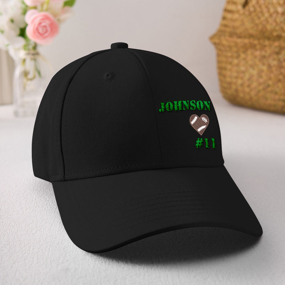Personalized Football Team Caps Baseball Hats Game Day Gift Idea for Teammates and Sports Fans Back to School