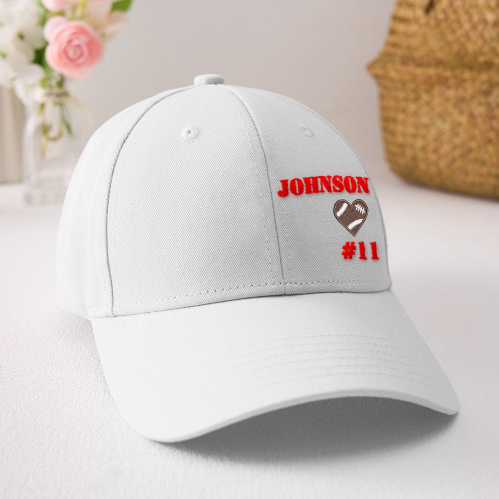 Personalized Football Team Caps Baseball Hats Game Day Gift Idea for Teammates and Sports Fans Back to School