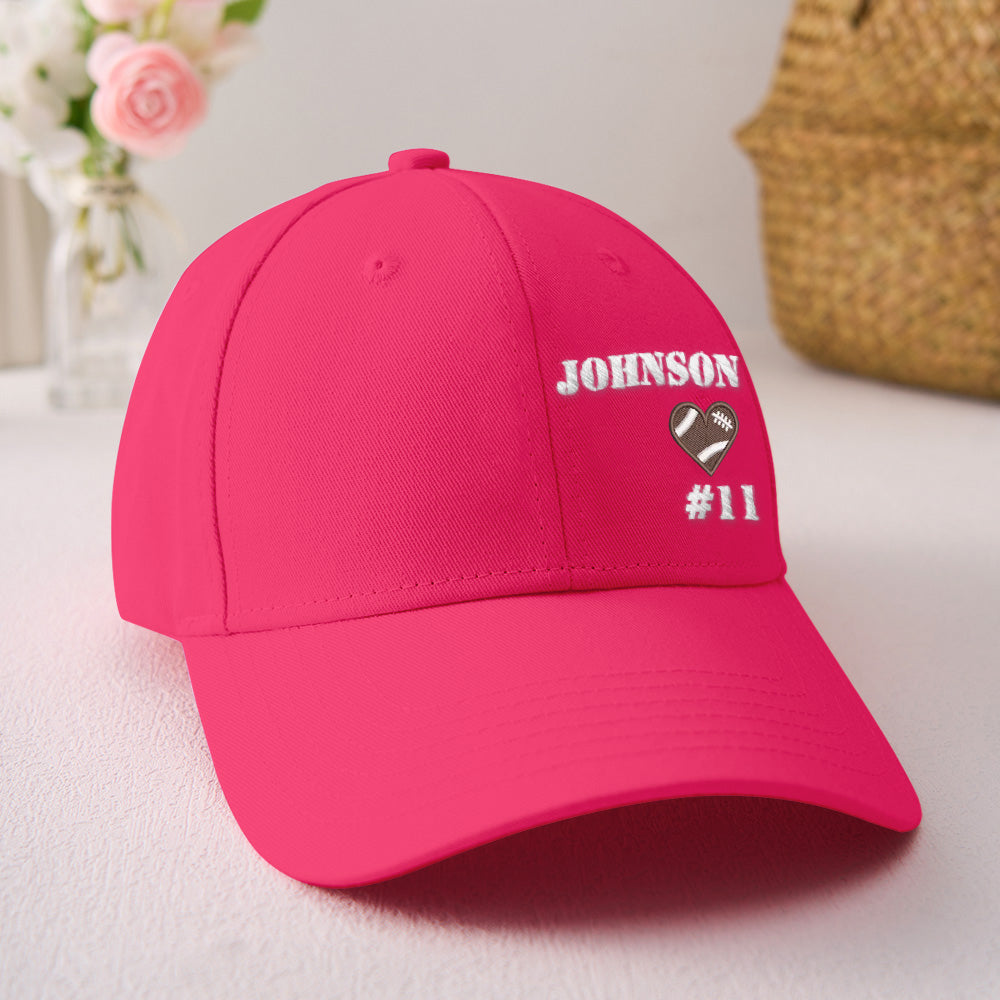 Personalized Football Team Caps Baseball Hats Game Day Gift Idea for Teammates and Sports Fans Back to School