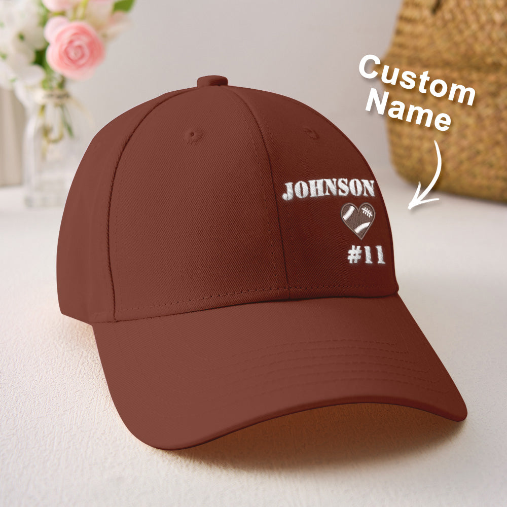 Personalized Football Team Caps Baseball Hats Game Day Gift Idea for Teammates and Sports Fans Back to School