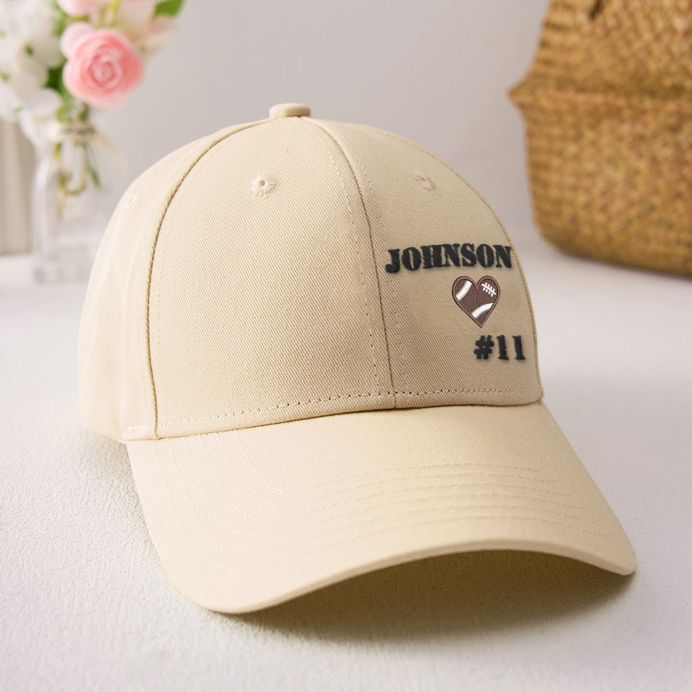 Personalized Football Team Caps Baseball Hats Game Day Gift Idea for Teammates and Sports Fans Back to School