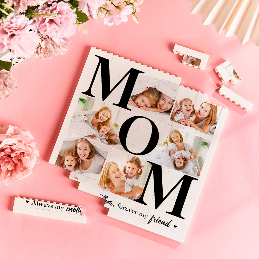 Custom Building Block Puzzle Square Photo Love Mom Brick Gift for Mother