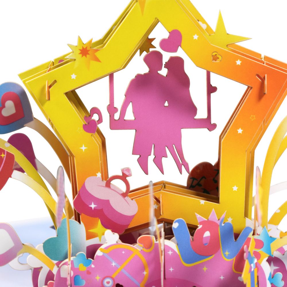 3D Creative Valentine's Day Wedding Pop Up Card Romantic Star Pop Up Greeting Card