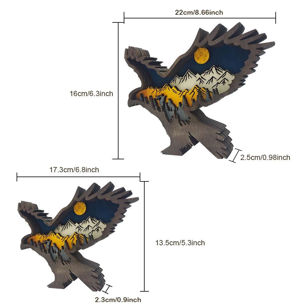 Custom Animal Wooden Statue Home Ornament Multi layer Woodland Bear Silhouette Decor for Shelf Table Wood Statue