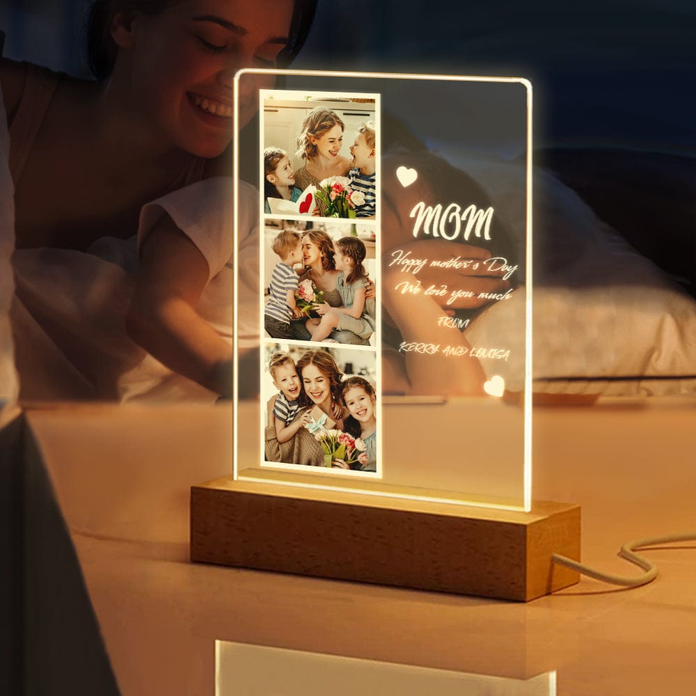 Mother's Day Gift Custom Photo Night Light for Mom Custom Photo and Name