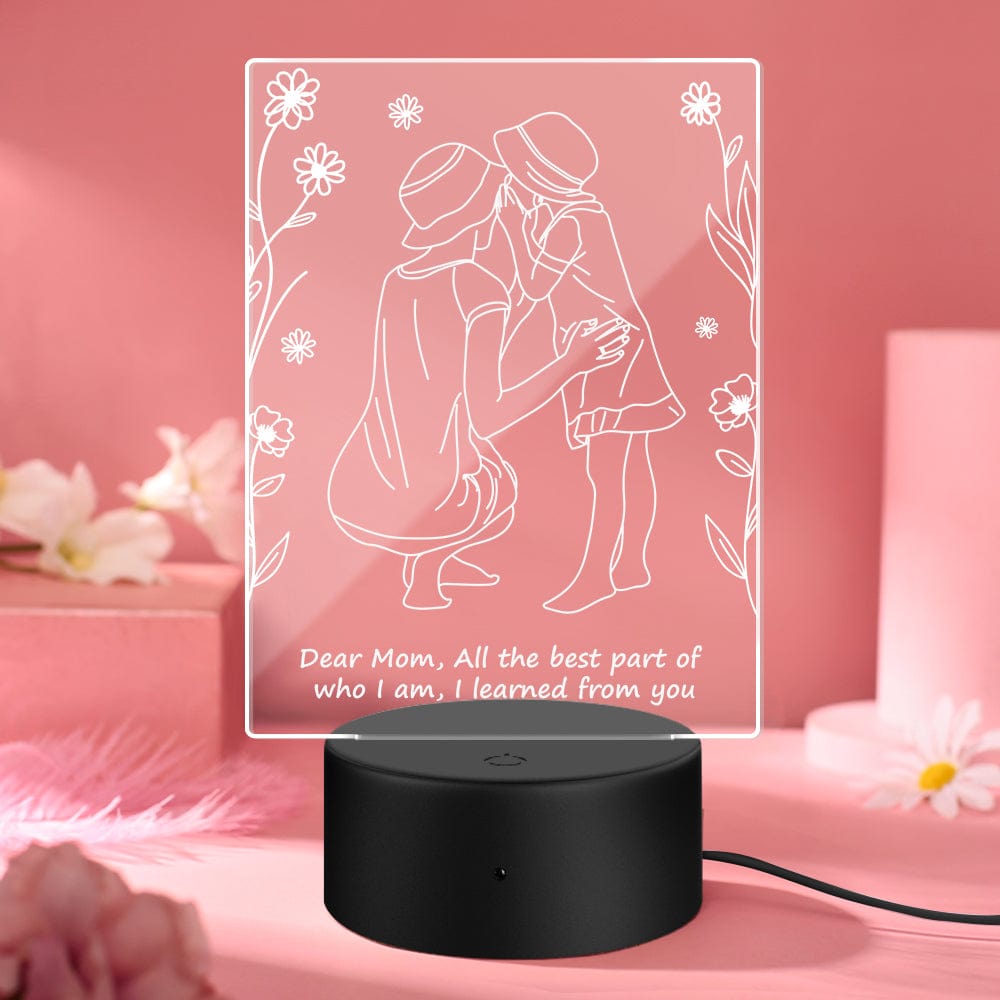Custom Led Lamp Custom Night Light 7 Colors Gifts for Mom