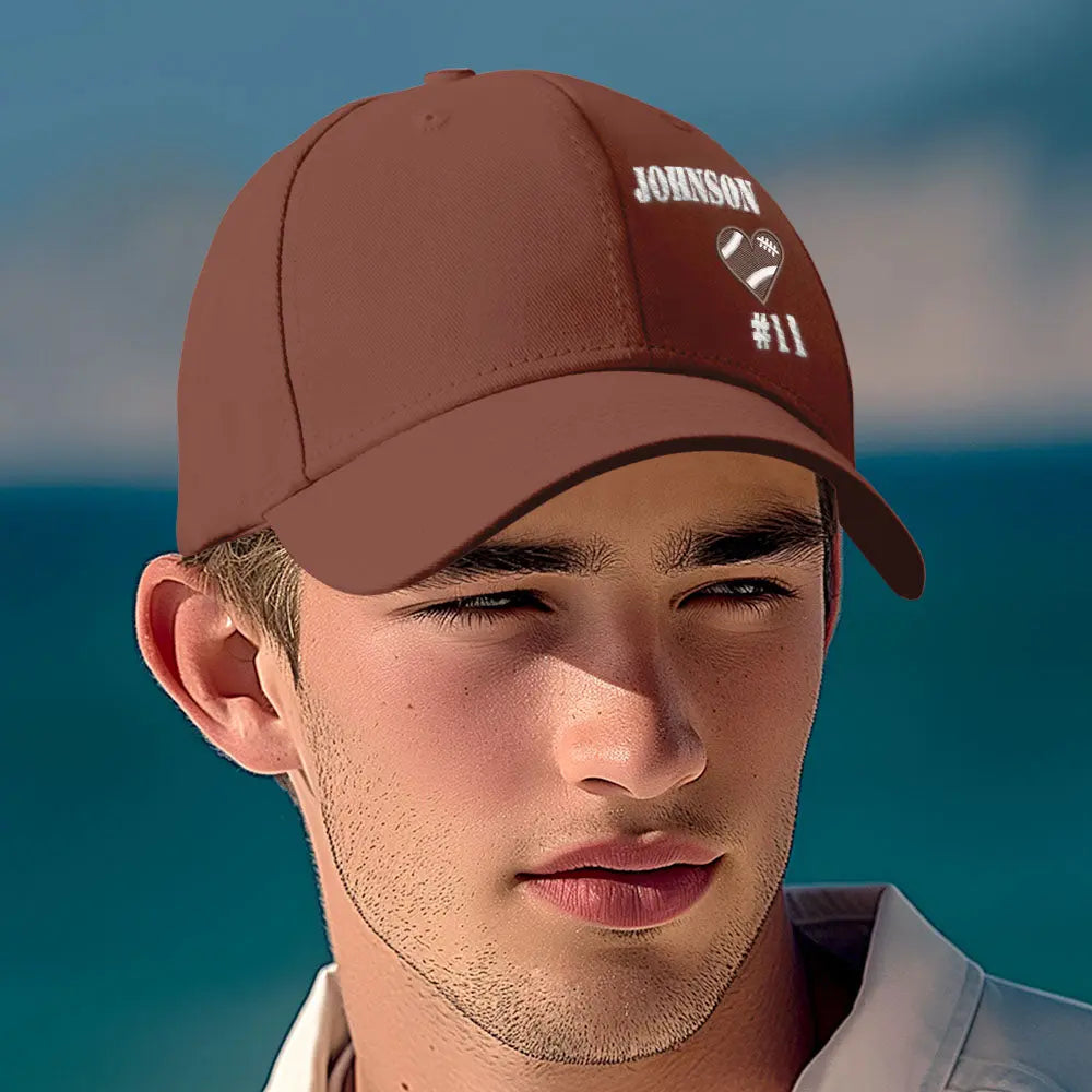 Personalized Football Team Caps Baseball Hats Game Day Gift Idea for Teammates and Sports Fans Back to School