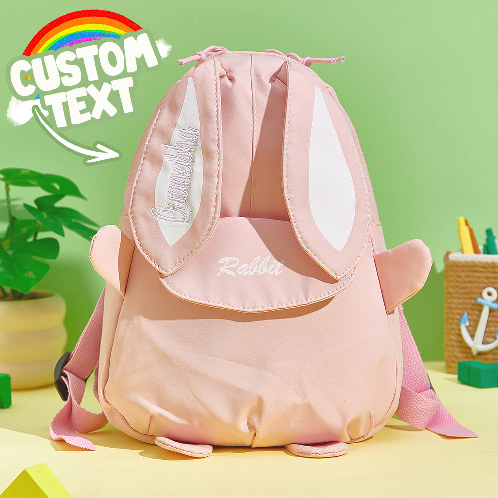 Personalized Name Embroidery Backpack Custom Mini Rabbit Backpack School Bags Gift for Kids