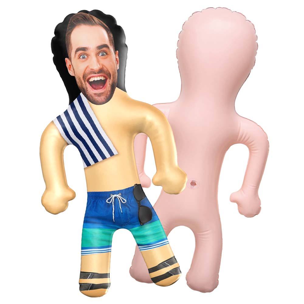 Customized balloons Beach Guy Custom Blow Up Doll Inflatable Doll Gag Gift for Bride Grooms Face Doll