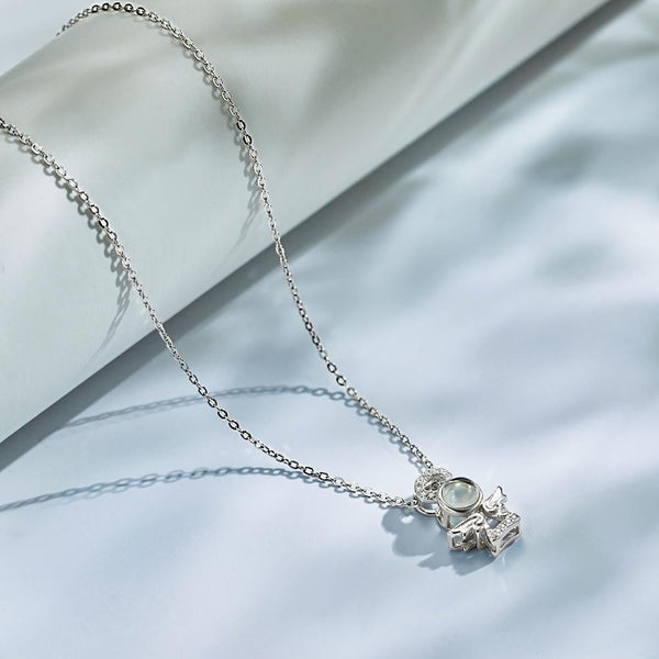 Personalized Guardian Angel Color Photo Projection Necklace