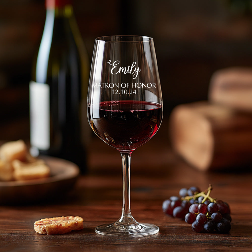 Personalized Name Red Wine Glass Bridal Party Gifts