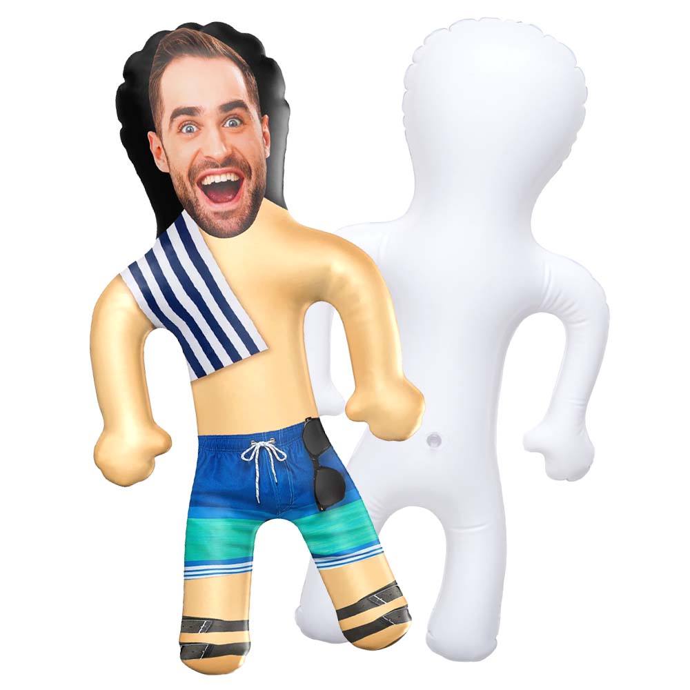 Customized balloons Beach Guy Custom Blow Up Doll Inflatable Doll Gag Gift for Bride Grooms Face Doll