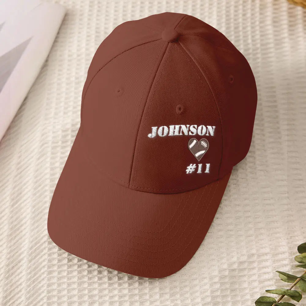 Personalized Football Team Caps Baseball Hats Game Day Gift Idea for Teammates and Sports Fans Back to School
