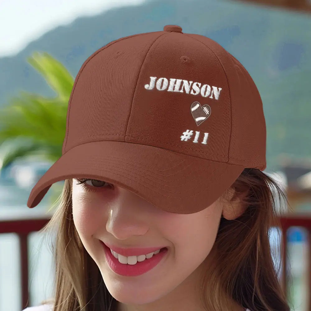 Personalized Football Team Caps Baseball Hats Game Day Gift Idea for Teammates and Sports Fans Back to School