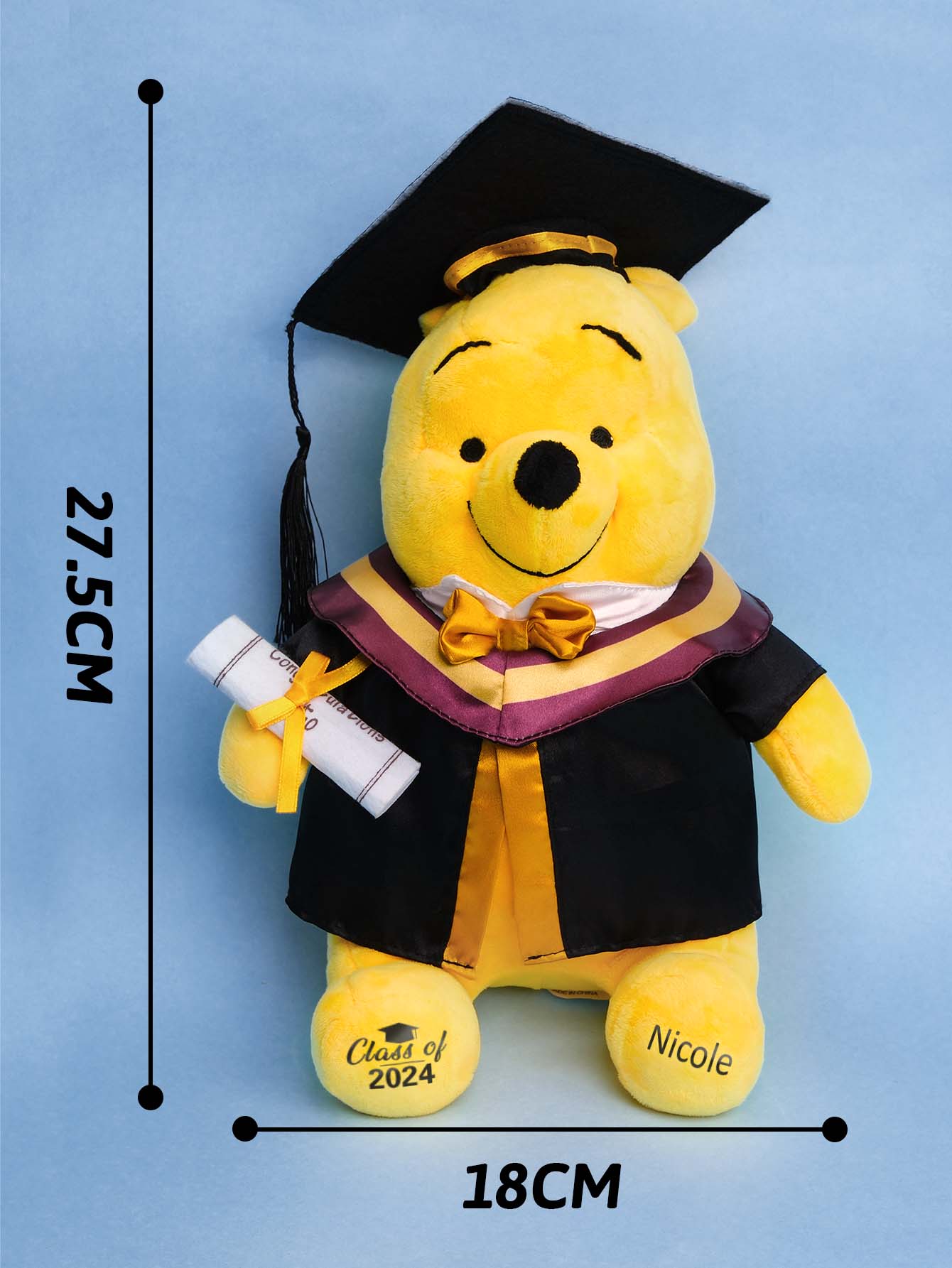 Celebrate Your Graduation with a Personalized Bear Toy - Engraved with Your Name and Graduation Date