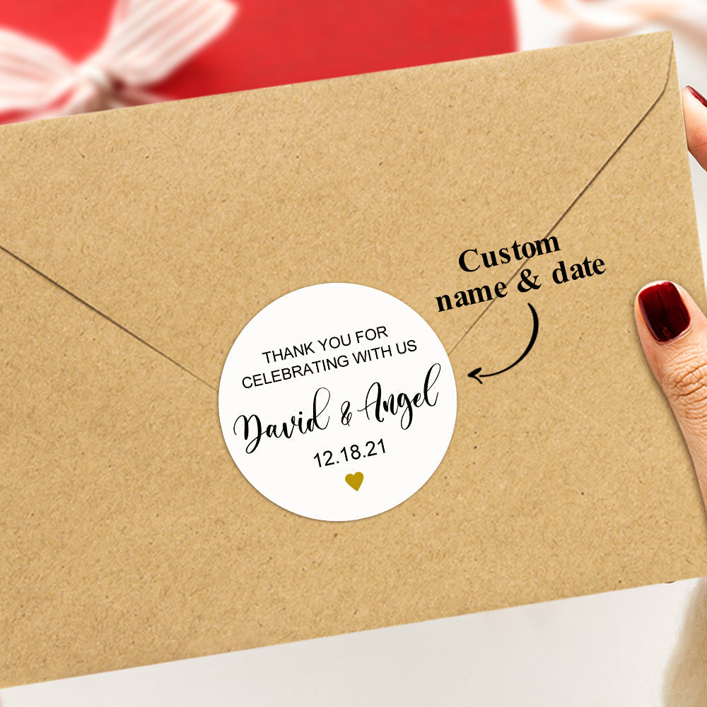 Personalized Thank You Stickers Round Wedding Birthday Favor labels for Gifts