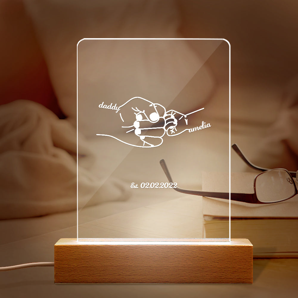 Personalised Night Light with Name and Date Father’s Day Gift for Dad