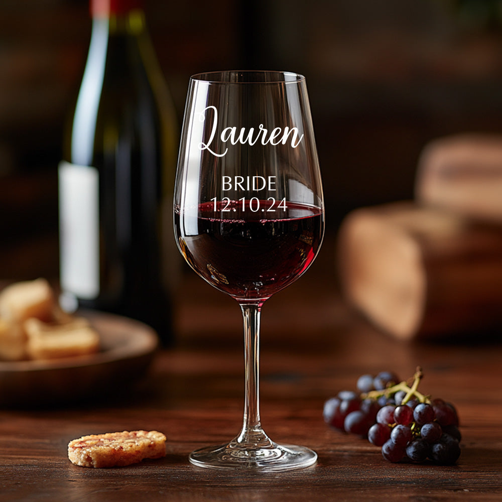 Personalized Name Red Wine Glass Bridal Party Gifts