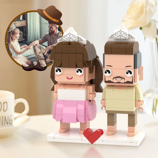 Gifts for Father Full Custom 2 People Brick Figures Custom Brick Figures Small Particle Block Toy
