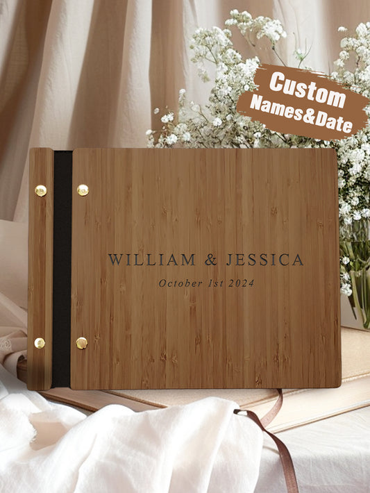 Custom Engraved Wooden Wedding Guest Books