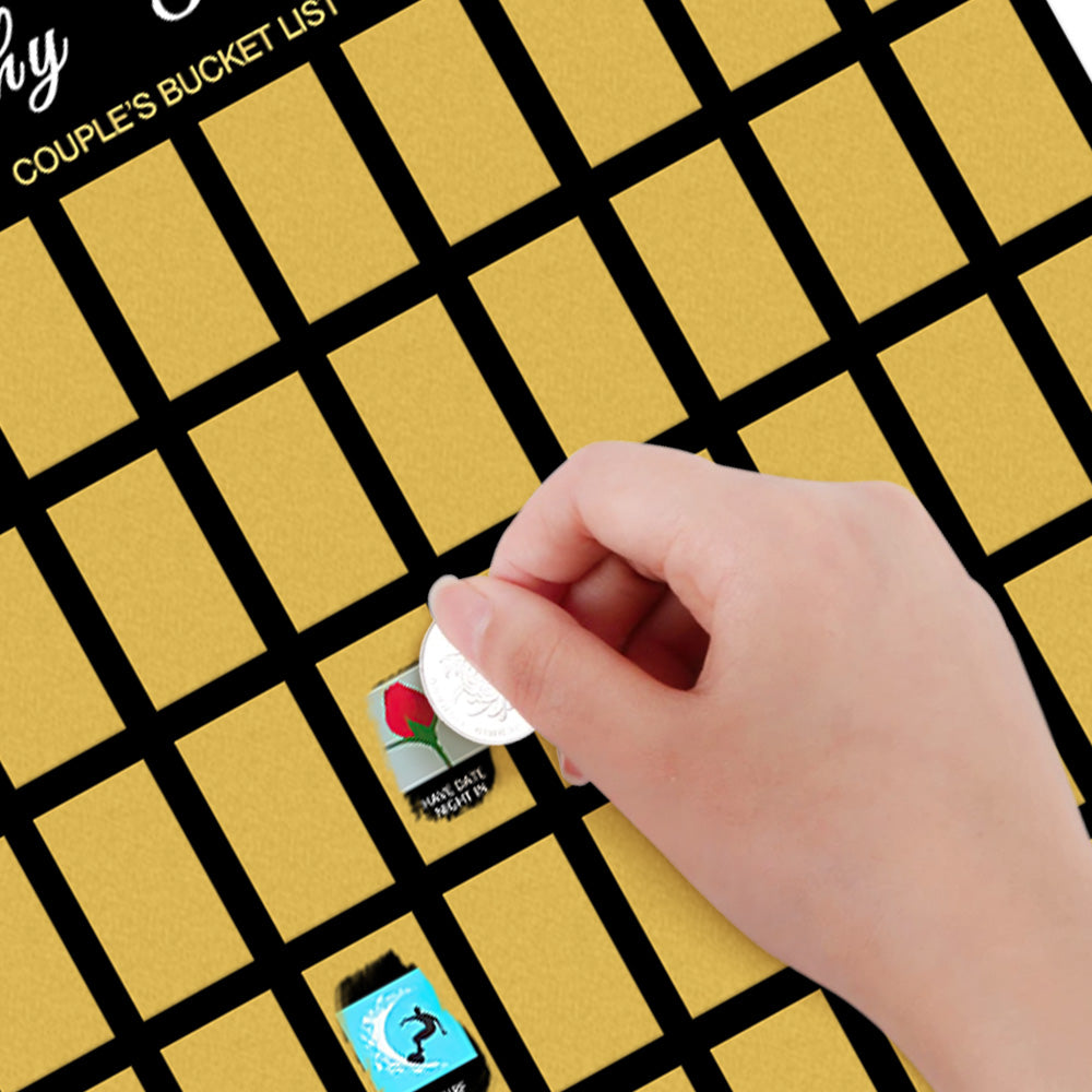 Personalised Scratch off Bucket list Custom Scratch off Poster Wedding Gift for Couple