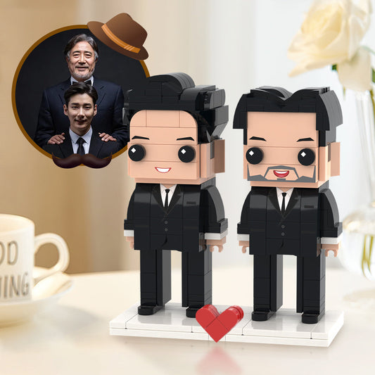 Creative Father's Day Gifts Full Custom 2 People Brick Figures Custom Brick Figures Small Particle Block