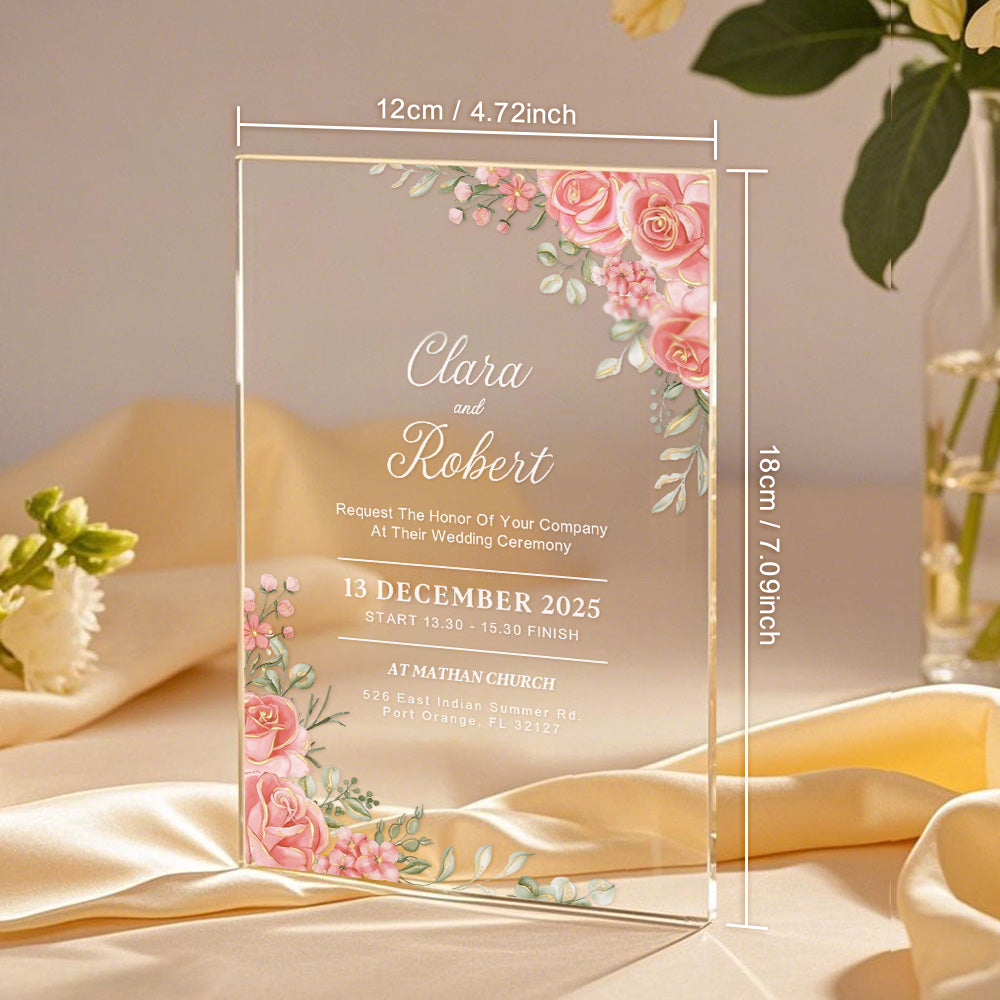 Personalized Acrylic Wedding Invitation Party Invitations Wedding Gift