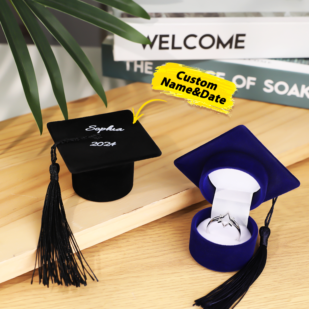 Personalized Graduation Cap Ring Box Class of 2024 Graduation Gift for Graduate