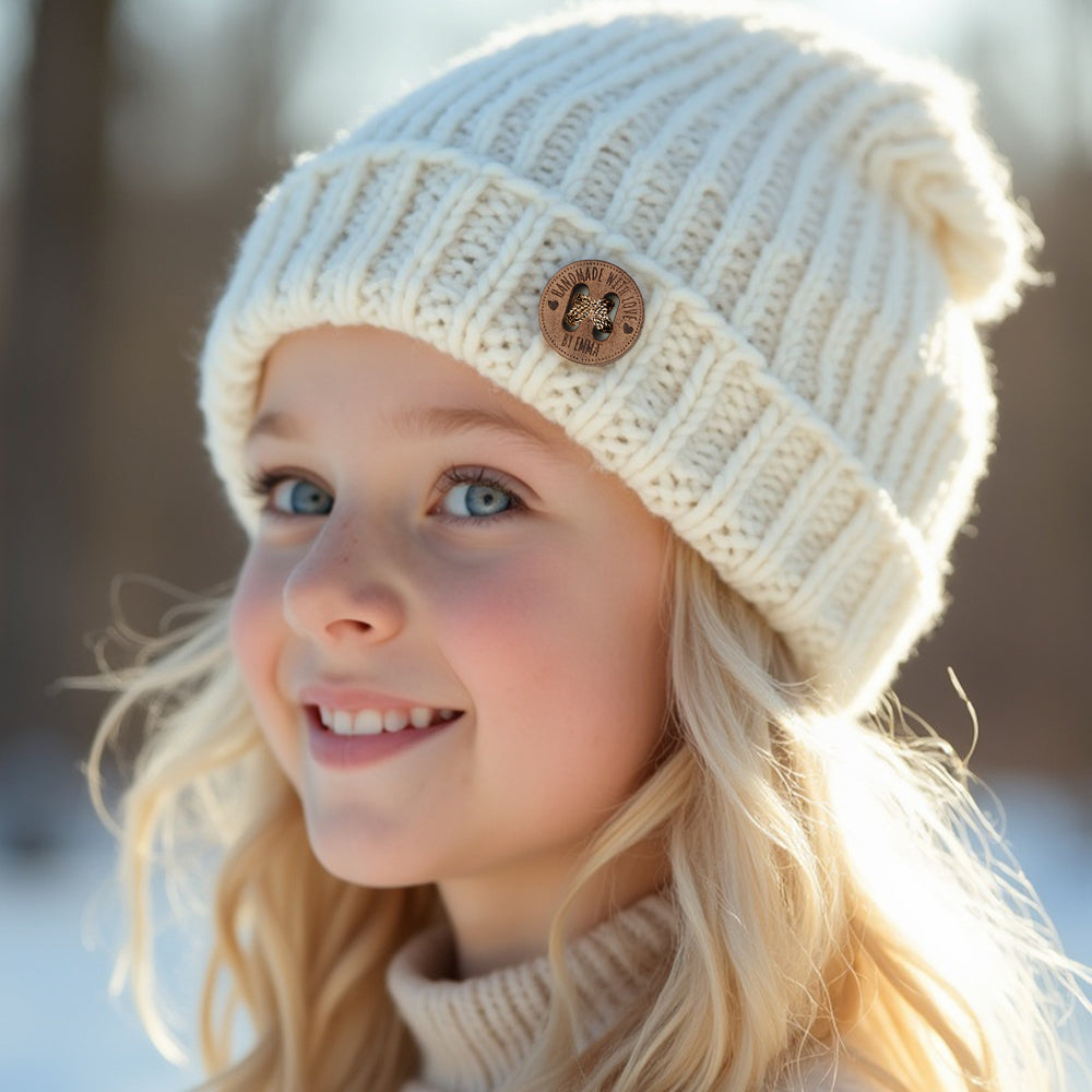 Personalized Handmade with Love Wooden Buttons Set of 15 Clothing Labels Gifts for Mother Grandma Knitting