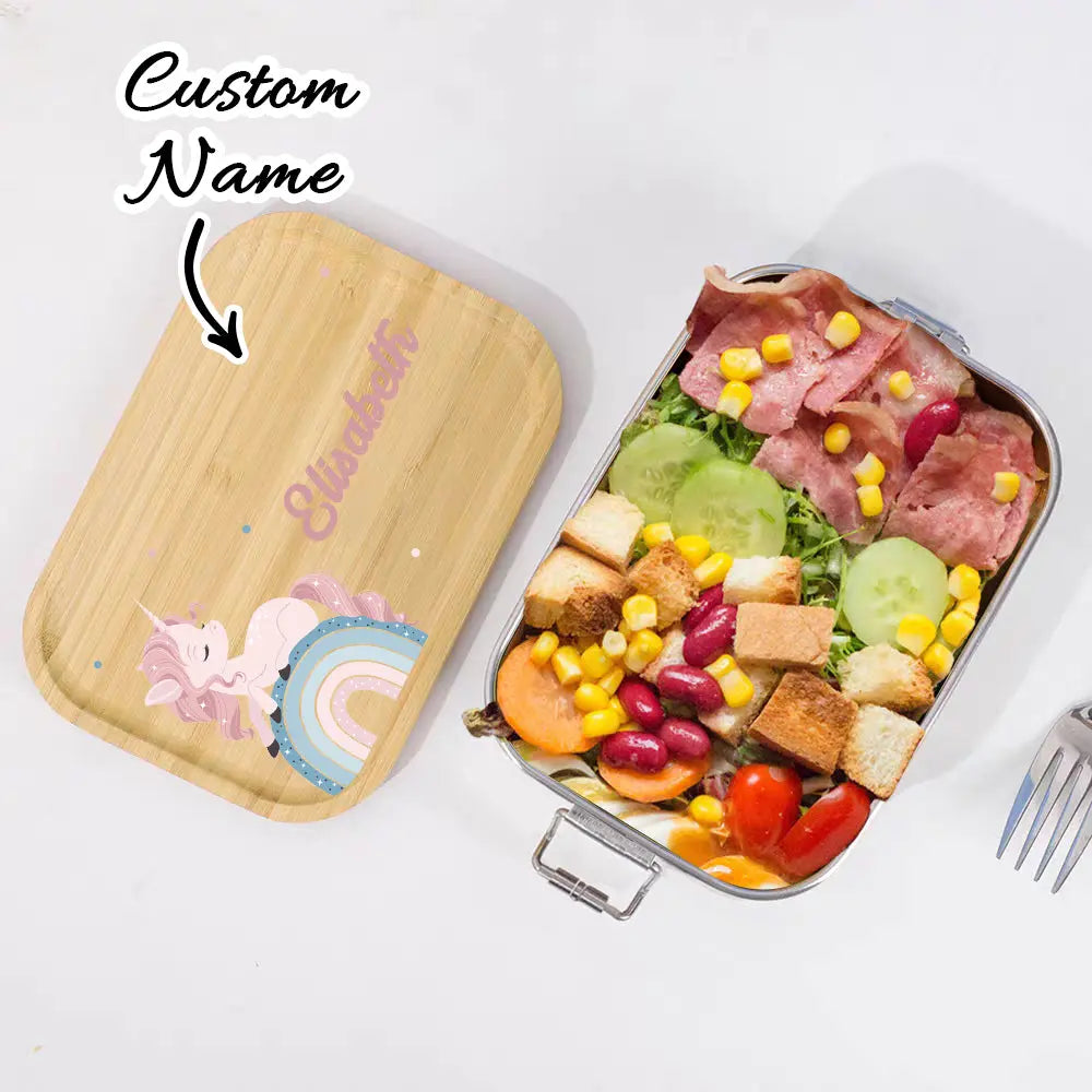 Personalized Lunch Box for Children Custom Stainless Steel Lunch Box with Name Back to School Gift for