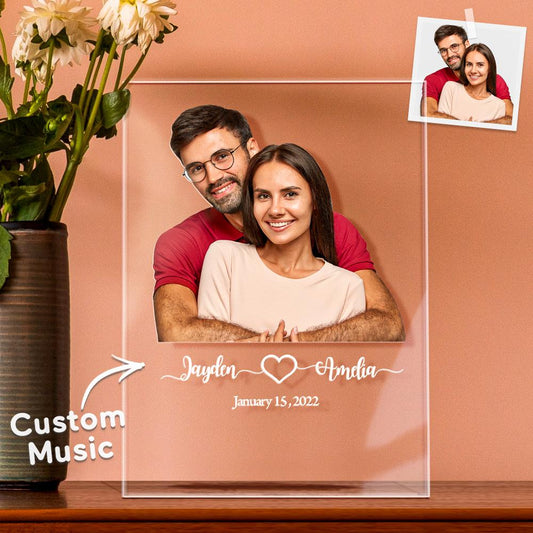 Custom Photo Acrylic Plaque Gift For Boyfriend Engagement Gift Personalized Wedding Gift For Couple