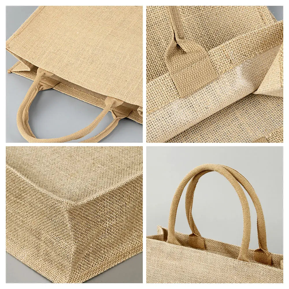 Personalized Birth Flower Grandma's Garden Beach Jute Tote Bag with Name Birthday Wedding Party Gifts