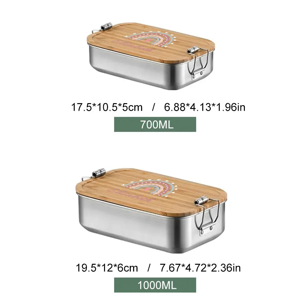 Personalized Lunch Box for Children Custom Stainless Steel Lunch Box with Name Back to School Gift for