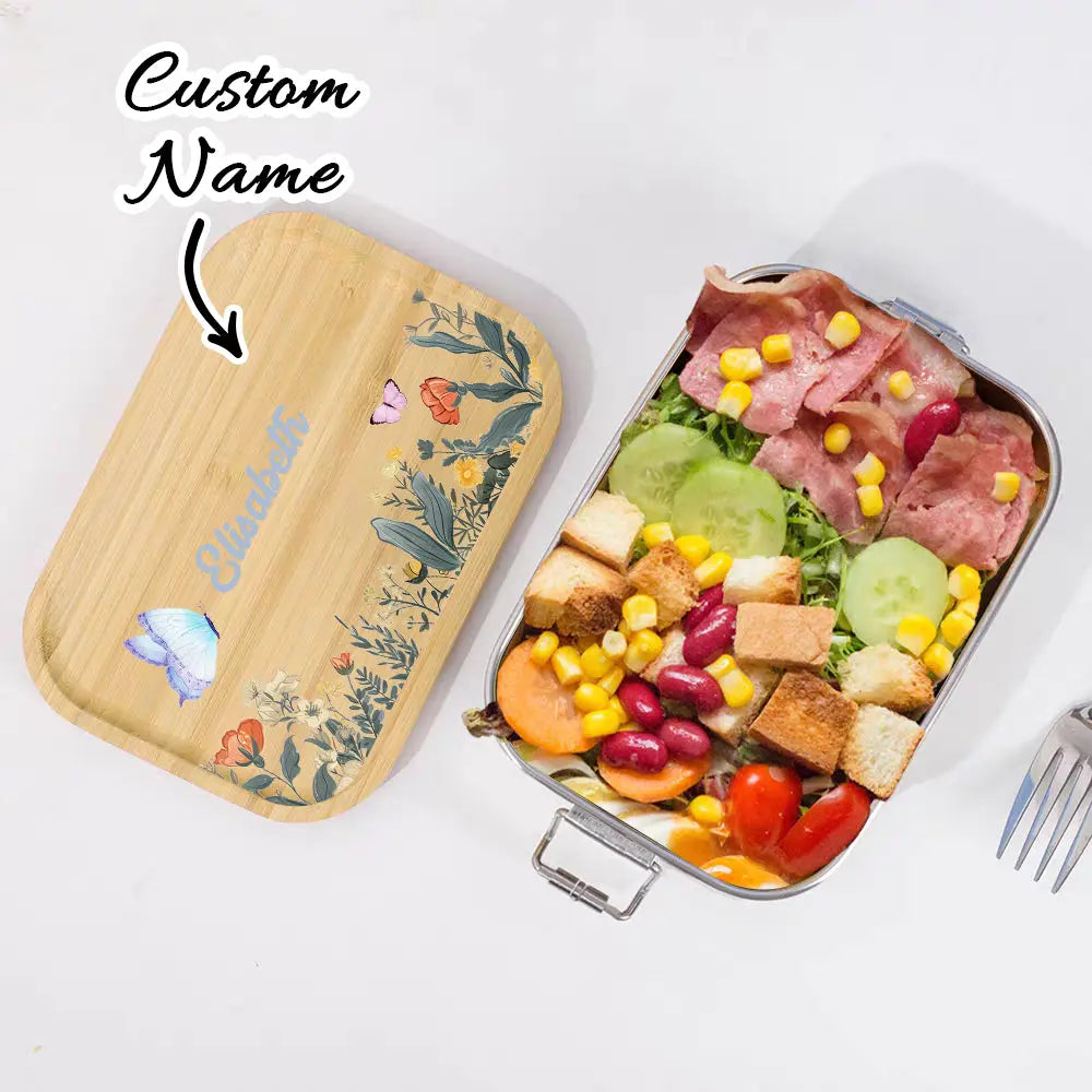 Personalized Lunch Box for Children Custom Stainless Steel Lunch Box with Name Back to School Gift for