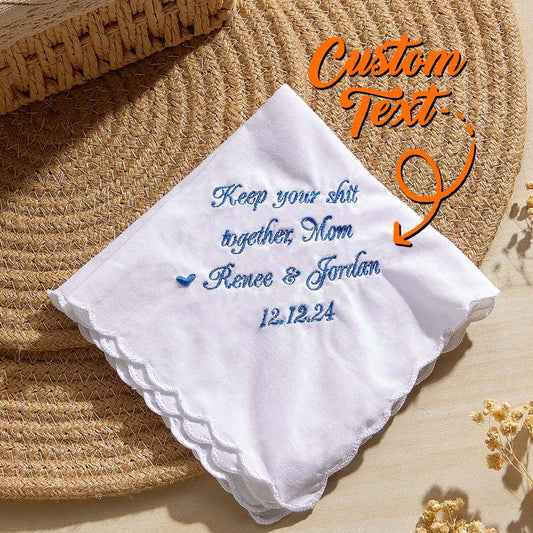 Personalized Embroidered Wedding Handkerchief Mother of the Bride or Groom Gift