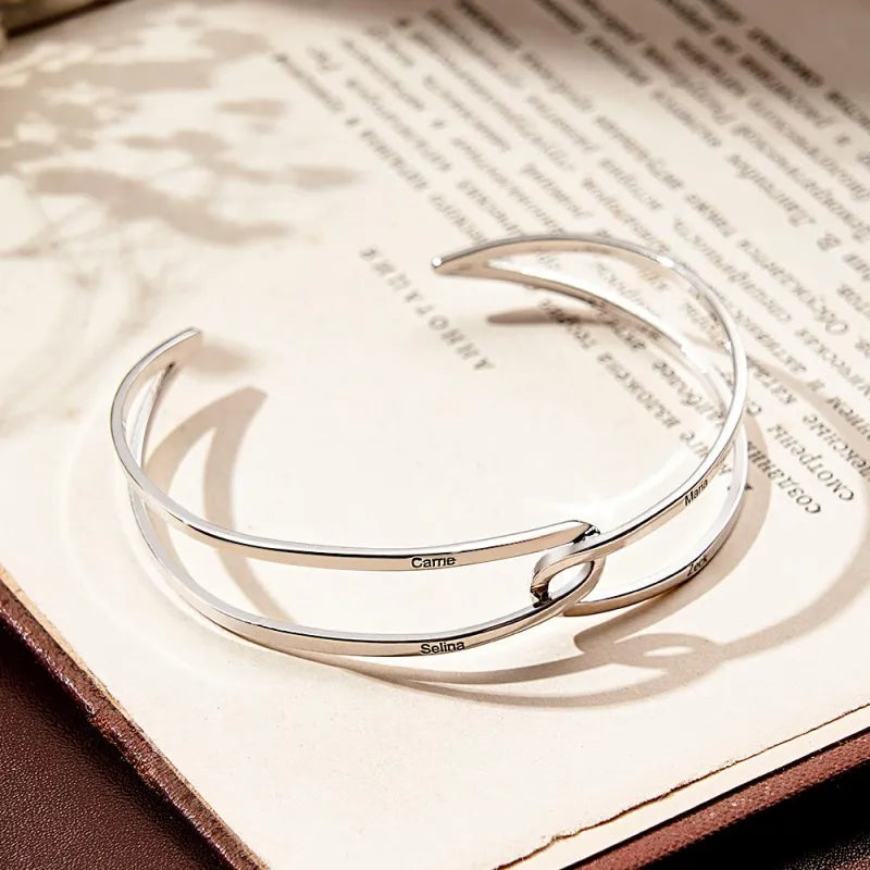 Custom Adjustable Cuff Couple Bracelet Gift Personalized Jewelry Birthday Wedding Bridesmaid for Her