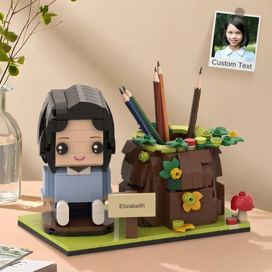 Custom Brick Figures Pen Holder Personalized Brick Figures and Pen Holder Custom Brick Figure & Tree