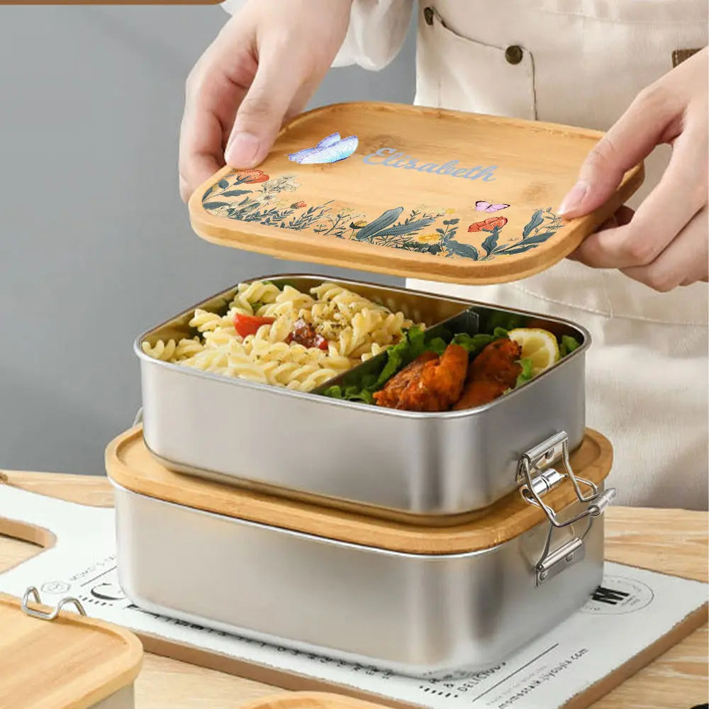 Personalized Lunch Box for Children Custom Stainless Steel Lunch Box with Name Back to School Gift for