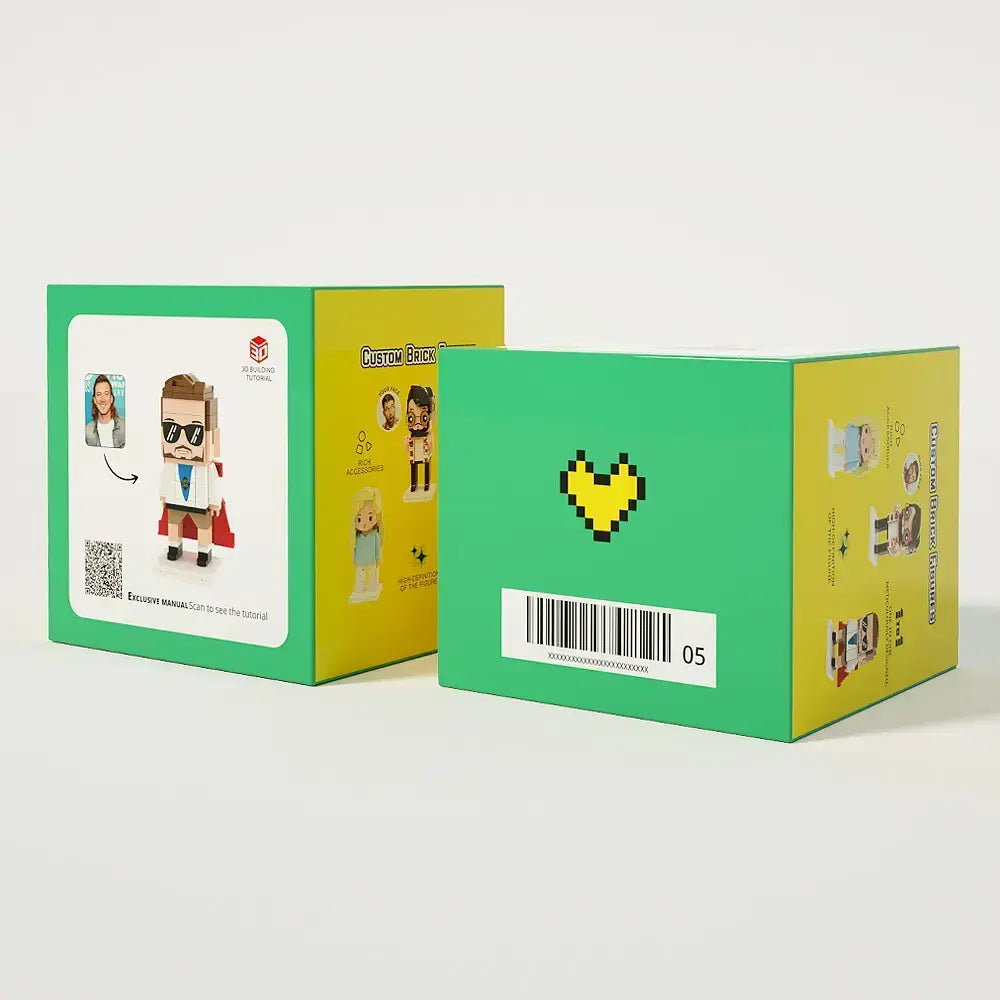 Customized Father's Day Gift Building Block Fully Body 2 People Custom Brick Figures Cute Face Brick