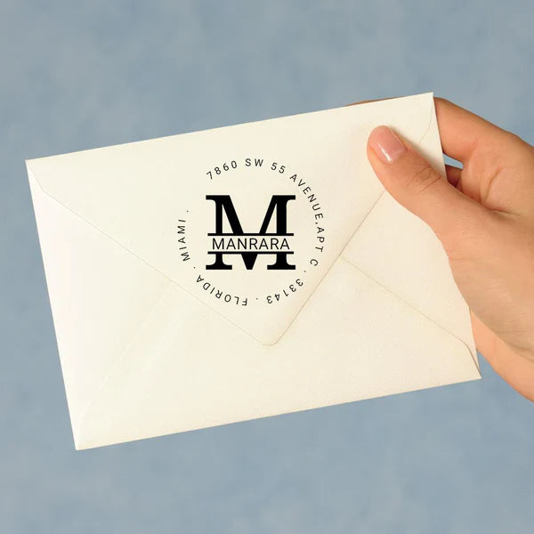 Custom Family Address Stamp Self Inking Stamp for Wedding