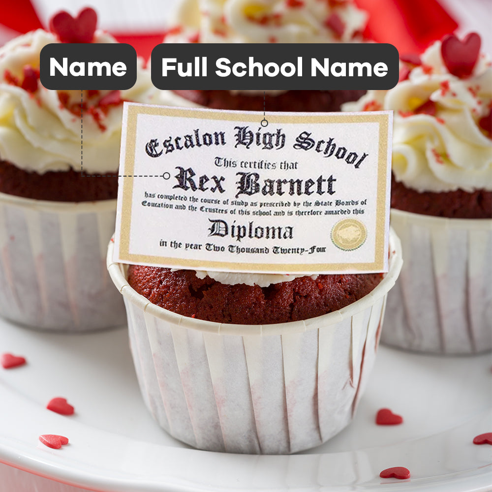 Personalized Edible Graduation Diplomas Cupcake Toppers Graduation Party Cookie Cake Decoration Gift