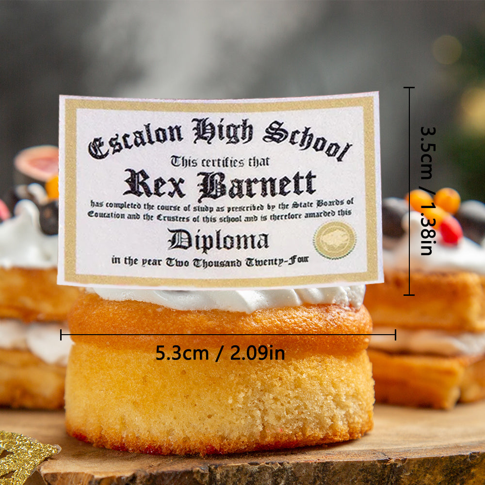 Personalized Edible Graduation Diplomas Cupcake Toppers Graduation Party Cookie Cake Decoration Gift